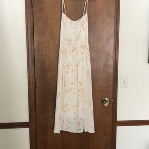 Reformation cream floral spaghetti strap dress